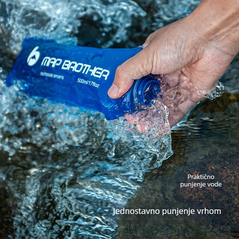 Sklopiva mekana vrećica za vodu za aktivnosti na otvorenom, 250 ml, TPU, vodootporan materijal, pogodna za planinarenje, trčanje, ribolov i kampiranje
