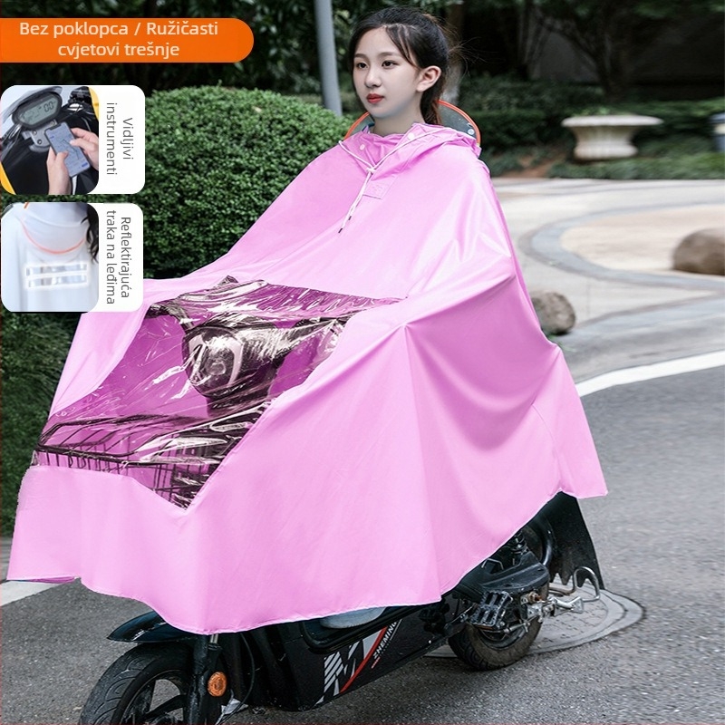 Pončo za motocikl i električno vozilo, PVC tkanina, standardna debljina, za 1 odraslu osobu