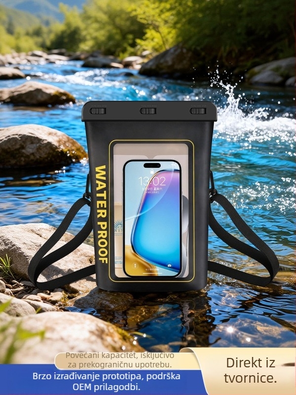 Vodootporna torbica za mobitel s dodirnim zaslonom, PVC, kapacitet 2 L, sportski outdoor stil