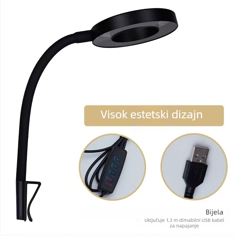 Akvarijsko svjetlo s punim spektromom, USB klip-on, za rastline, Betta i koralje, 5W, ABS
