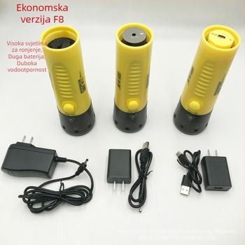 Light Arrow F8 potopna svjetiljka — IP68, LED osvjetljenje, kućište od aluminijske legure + inženjerska plastika, vijek trajanja baterije 6–7 sati, pogodna za otvoreno ronjenje, spašavanje, kampiranje i ribolov