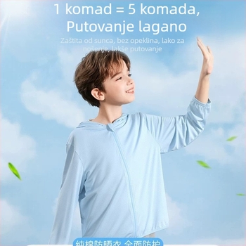 Dječja kapuljača jakna za zaštitu od sunca, prozračna i ultra lagana, poliester UPF50+