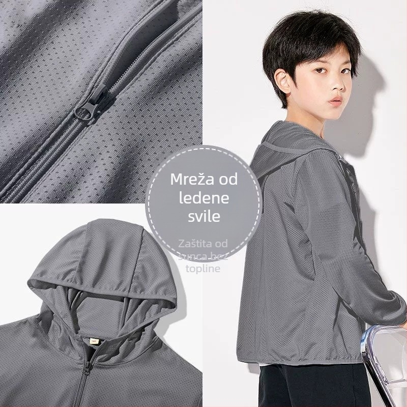 Dječja kapuljača jakna za zaštitu od sunca, prozračna i ultra lagana, poliester UPF50+