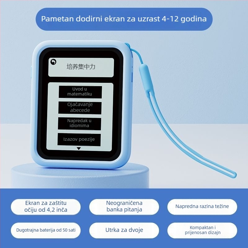 Pametni budilnik s dodirnim zaslonom i glasovnim upravljanjem za učenike — LED prikaz, alarm, kronograf, odbrojavanje, punjiv.