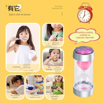 Stakleni pješčani sat s elektroplatiranim zvjezdanim nebom, 30 minuta do 1 sat, stolna dekoracija