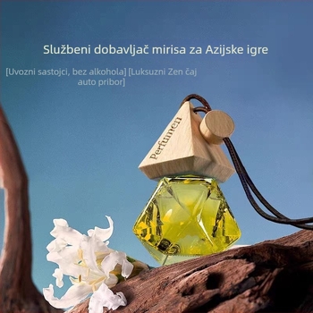 Privjesak za automobilsu aromaterapiju s staklenim držačem parfema, miris cvijeća i čaja, viseći dizajn, prilagodljivo, isparavanje 31–60 dana