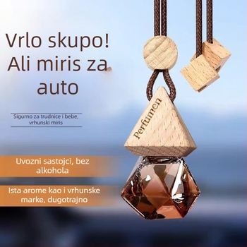 Privjesak za automobilsu aromaterapiju s staklenim držačem parfema, miris cvijeća i čaja, viseći dizajn, prilagodljivo, isparavanje 31–60 dana