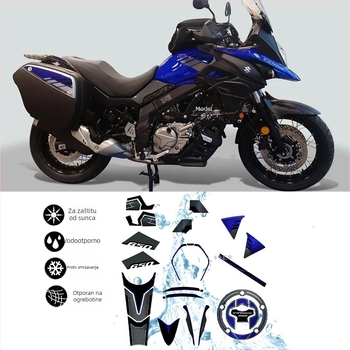 Zaštitna naljepnica spremnika goriva Suzuki V-Strom DL 650 – otporna na ogrebotine, bočni filmski oklop, motocikl, marka LISM, model V-Strom DL 650, broj proizvoda 019, prilagođena obrada: Da