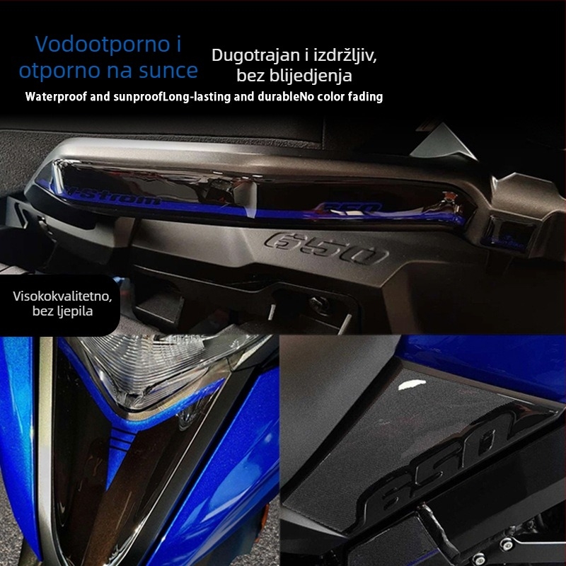 Zaštitna naljepnica spremnika goriva Suzuki V-Strom DL 650 – otporna na ogrebotine, bočni filmski oklop, motocikl, marka LISM, model V-Strom DL 650, broj proizvoda 019, prilagođena obrada: Da