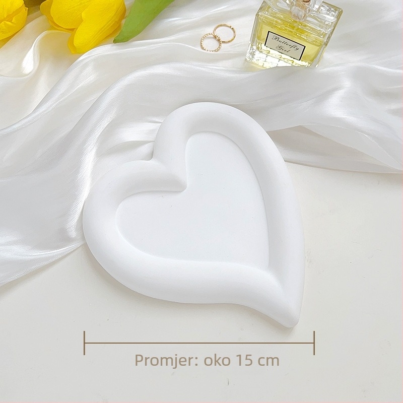 Gipsani tanjur u obliku oblaka s nepravilnim geometrijskim dizajnom, pogodan za fotografiranje proizvoda