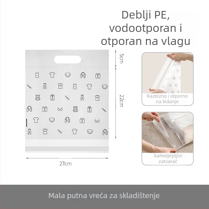 FaSoLa Putna skladišna torba, oblik torbe s ručkom, PE materijal, vodootporno zatvaranje, višenamjenski organizator za ciple, donje rublje i odjeću