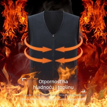 Flis prsluk za zimu, unisex, polarni flis, podstava poliester, kardigan stil, jednobojni uzorak, bez kapulje