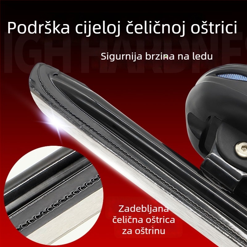 Black Dragon ledene klizaljke za početnike za muškarce i žene, PVC gornji dio, PVC potplat, oštrica od karbonskog čelika, pogodne za brzinsko i umjetničko klizanje