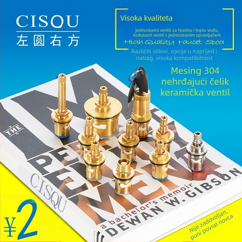 Kutni ventil za topla i hladna voda, tijelo od mesinga, keramički jezgreni ventil, bakrena glava, 90° okret, maksimalna temperatura 90°C