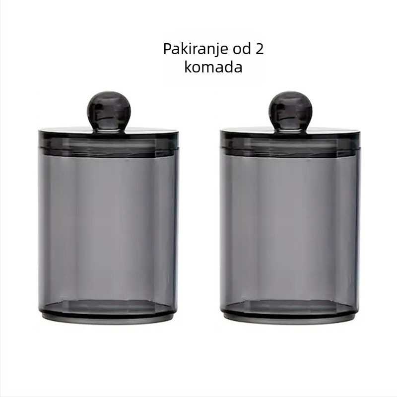 Polistirenska okrugla kutija za pamuk diskove i štapiće za uklanjanje šminke s poklopcem, 500 ml, slaganje, model gfg566