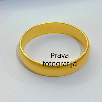 Narukvica od pozlaćenog bakra, mat završni sloj, širok geometrijski dizajn, unisex