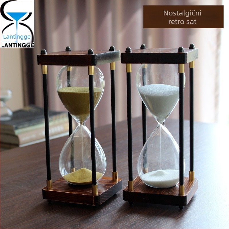 Pješčani sat od stakla visoke borosilikatne, ručna puhanja, kod proizvoda Al1023249797, pogodan kao osobni dar.