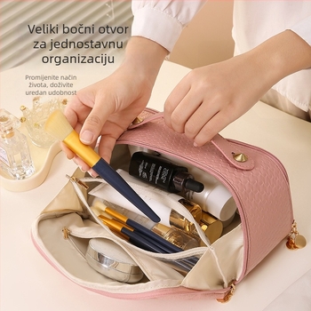 Kozmetička torbica Jun Yu, kubni oblik, PU materijal, vodootporna, velika kapaciteta za putovanje