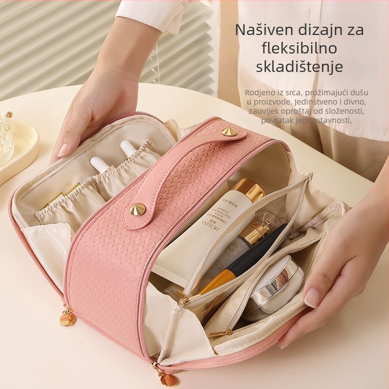 Kozmetička torbica Jun Yu, kubni oblik, PU materijal, vodootporna, velika kapaciteta za putovanje
