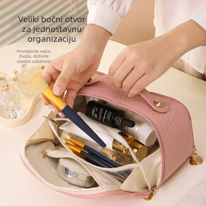 Kozmetička torbica Jun Yu, kubni oblik, PU materijal, vodootporna, velika kapaciteta za putovanje