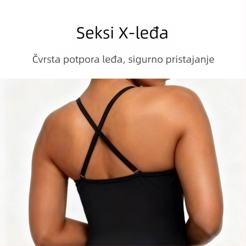 Ženski jednodijelni kupaći kostim – s jastučićem za prsa, bez čelične potpore, brzo sušenje, visoka elastičnost, polyester tkanina 230 g