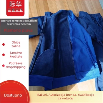 Fleece jakna za zimu za trčanje, unisex, dugi rukavi, polar fleece podstava, bez kapulje