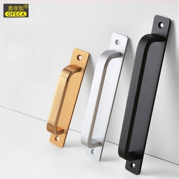 Drška za klizna vrata - aluminijska legura, oksidirano polirano završni sloj, model 203, OFECA, modern minimalistički stil, za klizna i drvena vrata