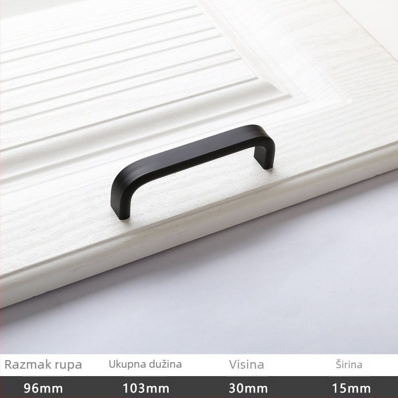 Drška za klizna vrata - aluminijska legura, oksidirano polirano završni sloj, model 203, OFECA, modern minimalistički stil, za klizna i drvena vrata