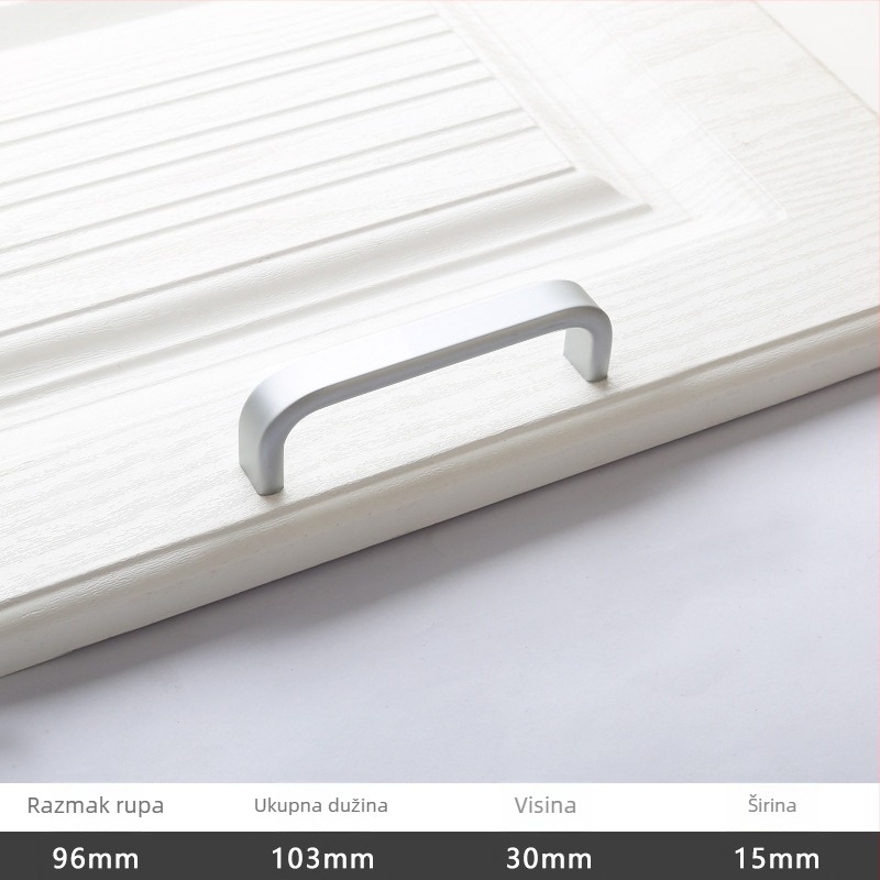 Drška za klizna vrata - aluminijska legura, oksidirano polirano završni sloj, model 203, OFECA, modern minimalistički stil, za klizna i drvena vrata