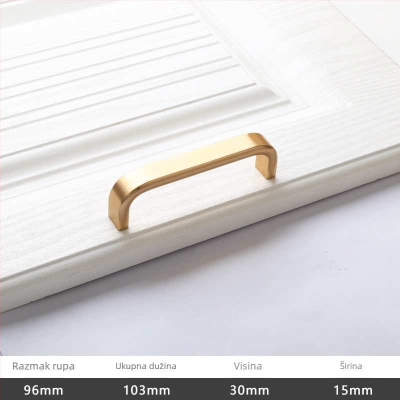 Drška za klizna vrata - aluminijska legura, oksidirano polirano završni sloj, model 203, OFECA, modern minimalistički stil, za klizna i drvena vrata