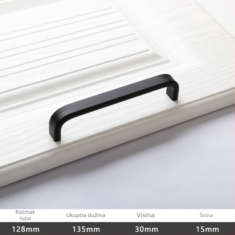 Drška za klizna vrata - aluminijska legura, oksidirano polirano završni sloj, model 203, OFECA, modern minimalistički stil, za klizna i drvena vrata