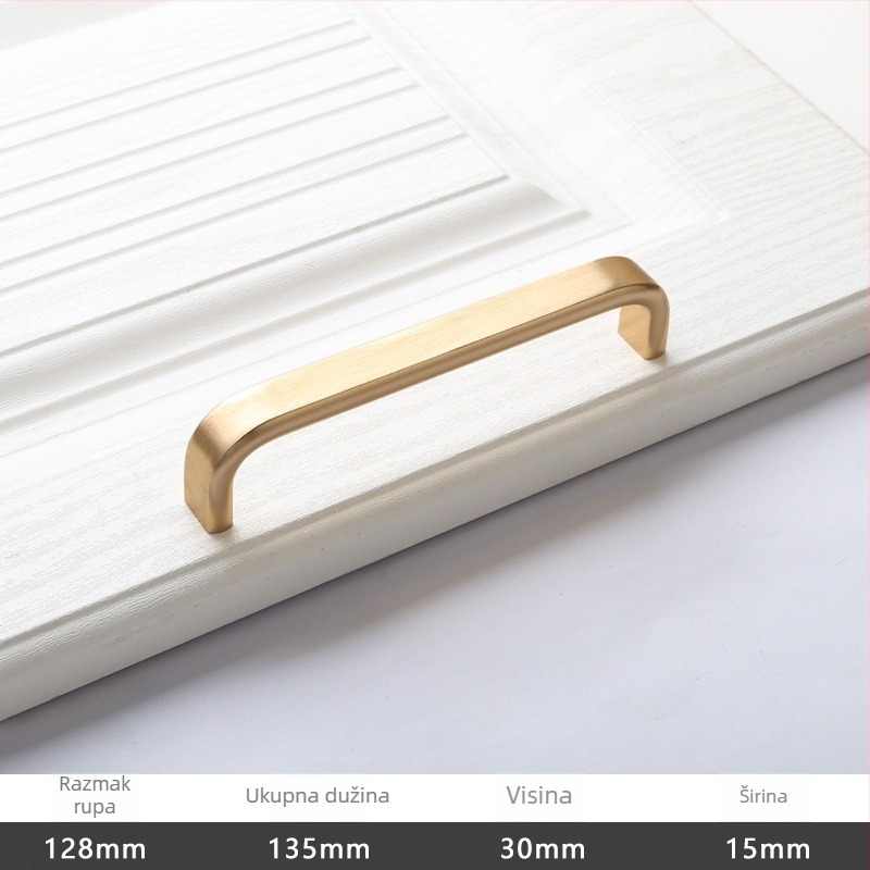 Drška za klizna vrata - aluminijska legura, oksidirano polirano završni sloj, model 203, OFECA, modern minimalistički stil, za klizna i drvena vrata