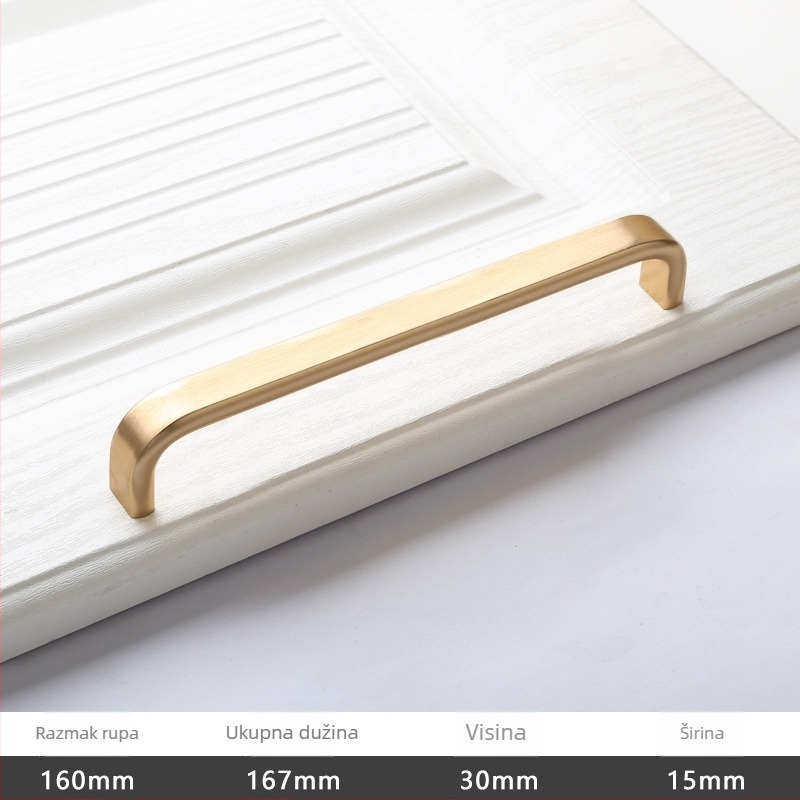 Drška za klizna vrata - aluminijska legura, oksidirano polirano završni sloj, model 203, OFECA, modern minimalistički stil, za klizna i drvena vrata