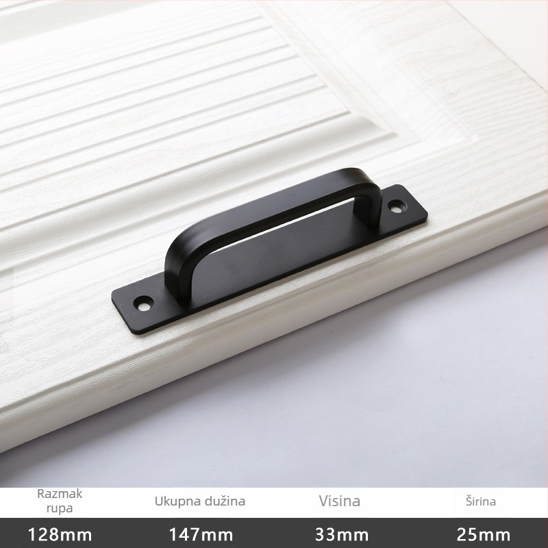 Drška za klizna vrata - aluminijska legura, oksidirano polirano završni sloj, model 203, OFECA, modern minimalistički stil, za klizna i drvena vrata