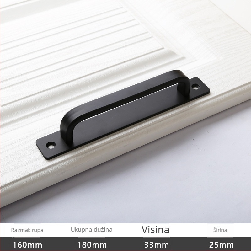 Drška za klizna vrata - aluminijska legura, oksidirano polirano završni sloj, model 203, OFECA, modern minimalistički stil, za klizna i drvena vrata