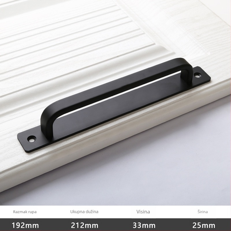 Drška za klizna vrata - aluminijska legura, oksidirano polirano završni sloj, model 203, OFECA, modern minimalistički stil, za klizna i drvena vrata