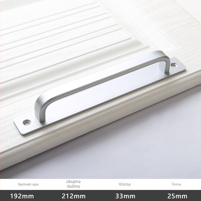 Drška za klizna vrata - aluminijska legura, oksidirano polirano završni sloj, model 203, OFECA, modern minimalistički stil, za klizna i drvena vrata