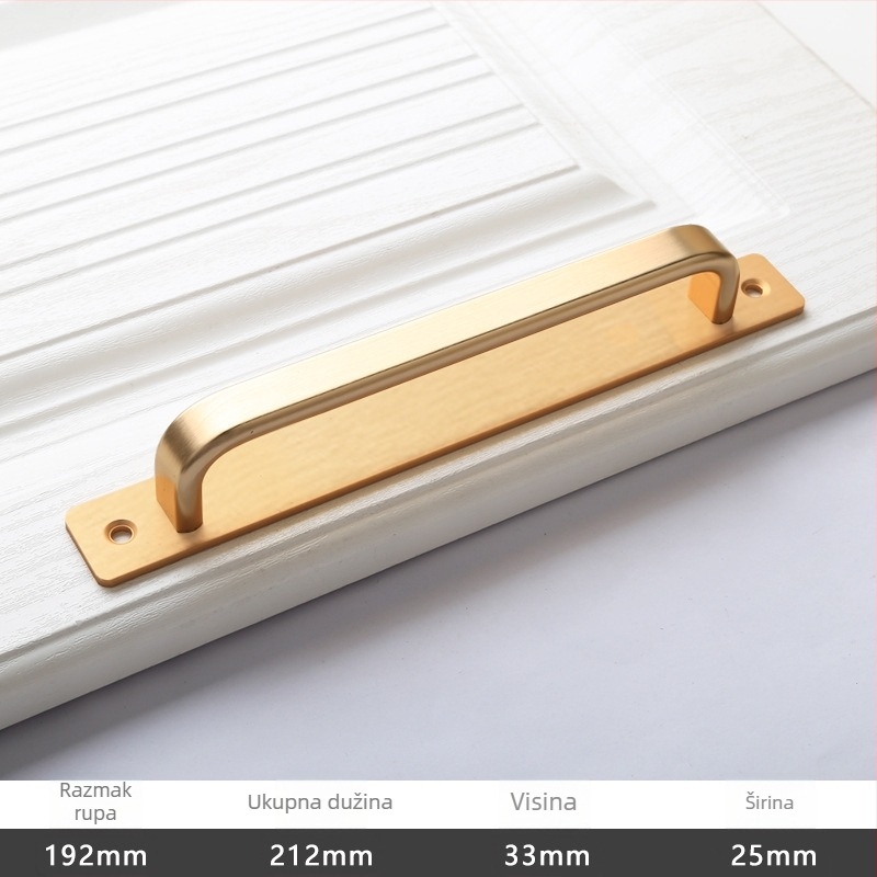 Drška za klizna vrata - aluminijska legura, oksidirano polirano završni sloj, model 203, OFECA, modern minimalistički stil, za klizna i drvena vrata