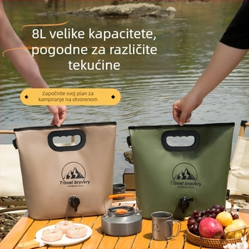 Vanjska sklopiva vodootporna vrećica za vodu s ventilom, 8L, PVC mrežasta tkanina
