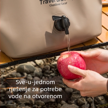 Vanjska sklopiva vodootporna vrećica za vodu s ventilom, 8L, PVC mrežasta tkanina