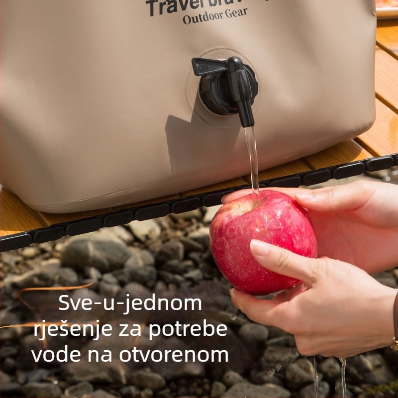 Vanjska sklopiva vodootporna vrećica za vodu s ventilom, 8L, PVC mrežasta tkanina
