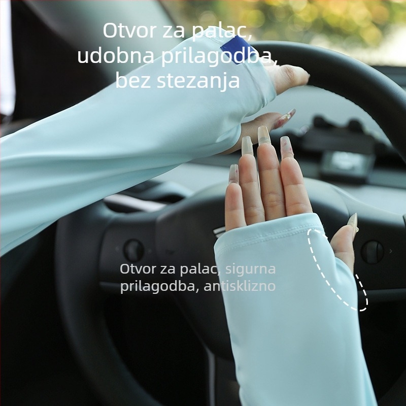 Ženski ljetni UV-zaštitni rukavi za vožnju i biciklizam – tanki, opušteni, najlon Ice Silk materijalom