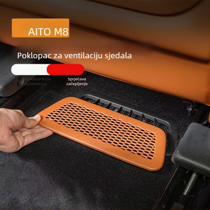 Maska za izlaz zraka ispod sjedala, od nehrđajućeg čelika, kompatibilna s 26 Wenjie M7/M8 modela, prilagodljiva, model 000