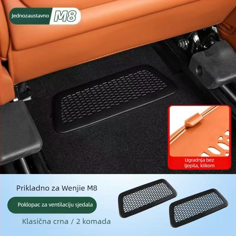 Maska za izlaz zraka ispod sjedala, od nehrđajućeg čelika, kompatibilna s 26 Wenjie M7/M8 modela, prilagodljiva, model 000