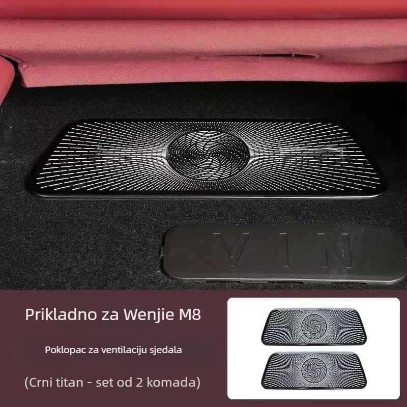 Maska za izlaz zraka ispod sjedala, od nehrđajućeg čelika, kompatibilna s 26 Wenjie M7/M8 modela, prilagodljiva, model 000