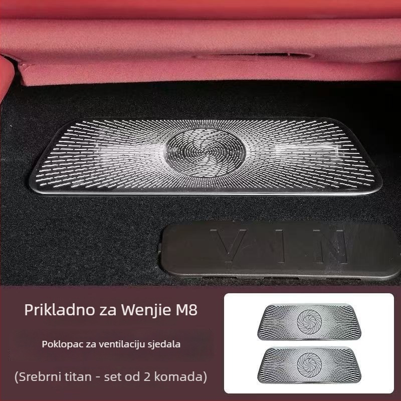Maska za izlaz zraka ispod sjedala, od nehrđajućeg čelika, kompatibilna s 26 Wenjie M7/M8 modela, prilagodljiva, model 000