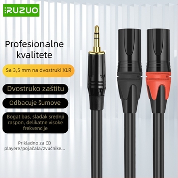 YYTCG audio kabel 3.5 mm na dvostruki XLR s PVC oklopom za audio i video opremu