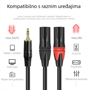 YYTCG audio kabel 3.5 mm na dvostruki XLR s PVC oklopom za audio i video opremu