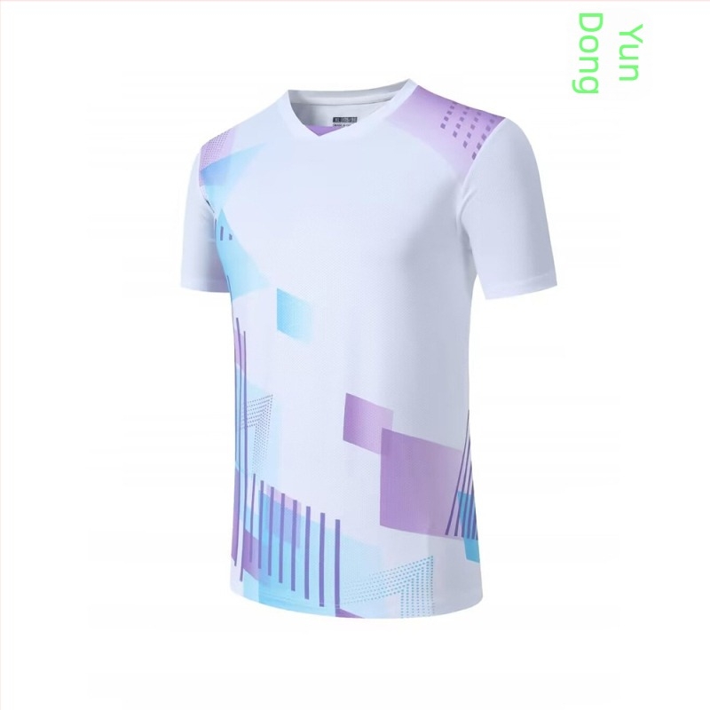 Unisex brzi sušeći trening-top za badminton i stolni tenis – prozračan poliester, protivklizni, zaštita od sunca