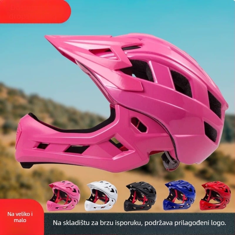 Dječja kaciga s punim licem za bicikl za balansiranje, s odvojivim bradom, PC+EPS, unisex, mogućnost prilagođenog logotipa